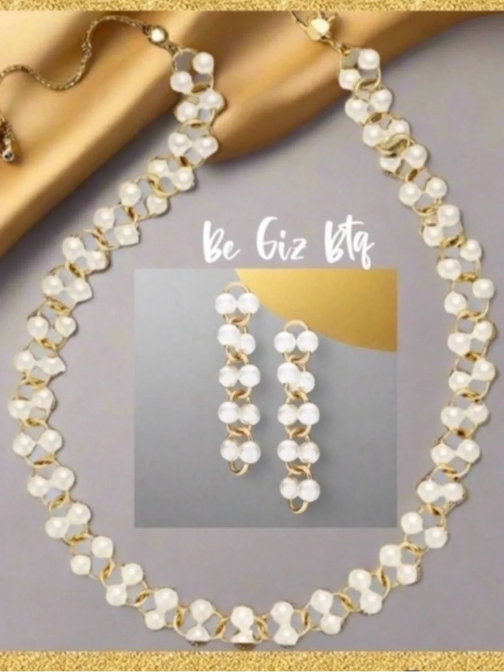 Kate Spade Authentic Vintage White Multi Nouveau Pearls Necklace & Earrings Set